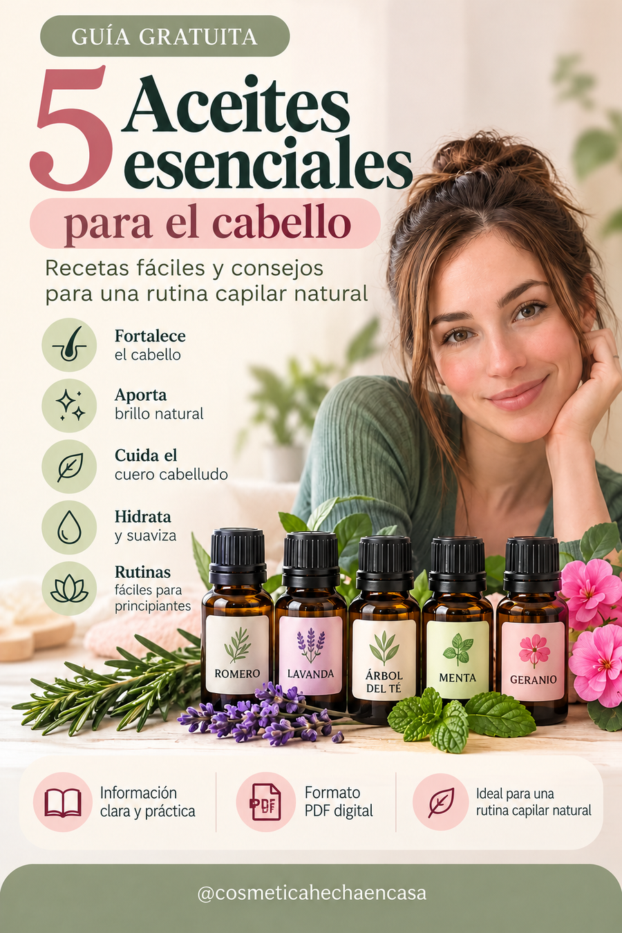 Guía GRATUITA | 5 aceites esenciales para el cabello